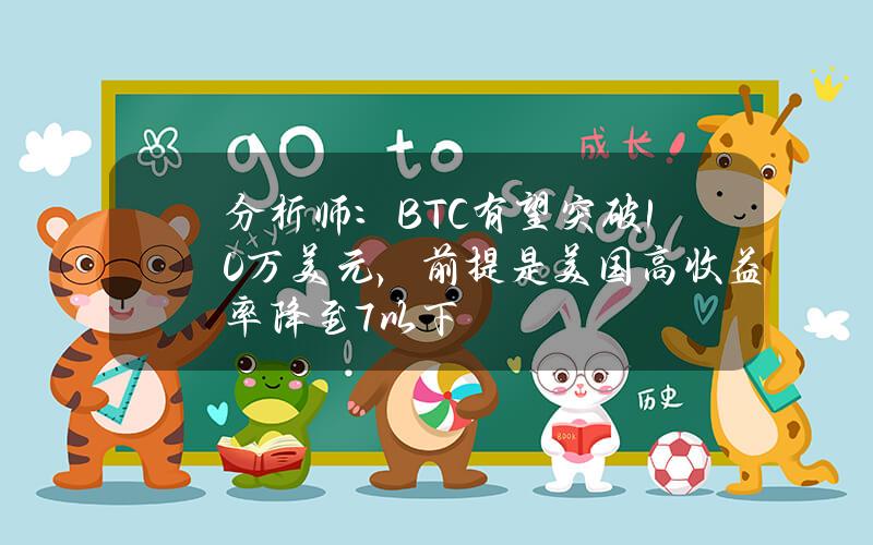 分析师：BTC有望突破10万美元，前提是美国高收益率降至7%以下