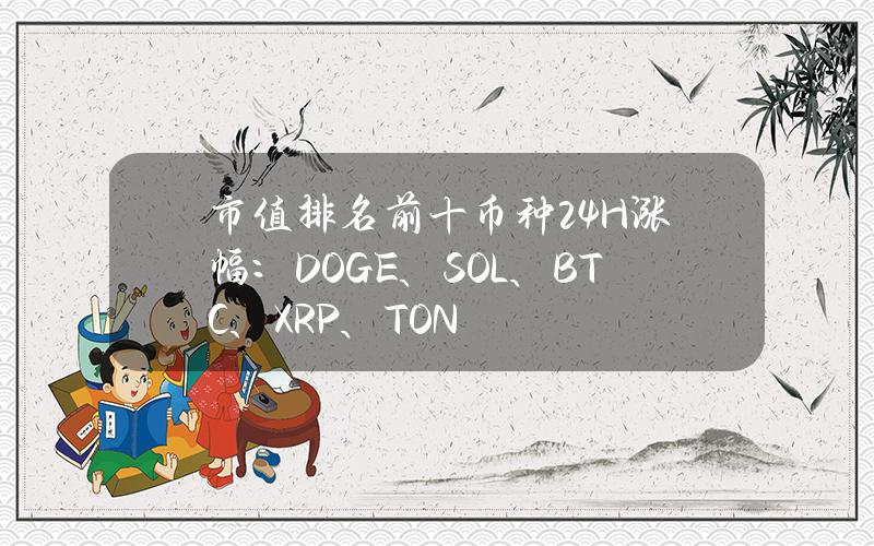 市值排名前十币种24H涨幅：DOGE、SOL、BTC、XRP、TON