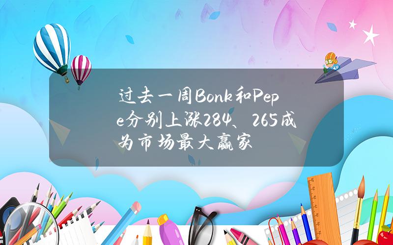 过去一周Bonk和Pepe分别上涨28.4%、26.5%成为市场最大赢家