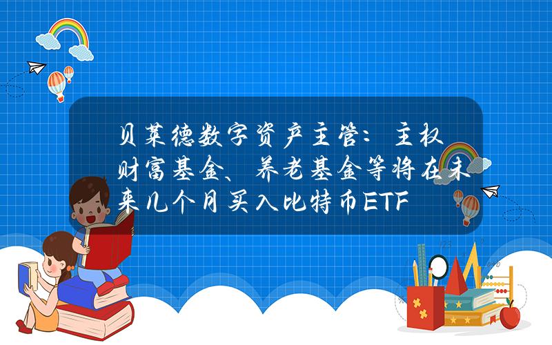 贝莱德数字资产主管：主权财富基金、养老基金等将在未来几个月买入比特币ETF