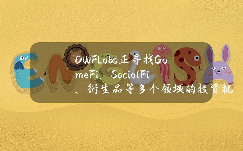 DWFLabs正寻找GameFi、SocialFi、衍生品等多个领域的投资机会